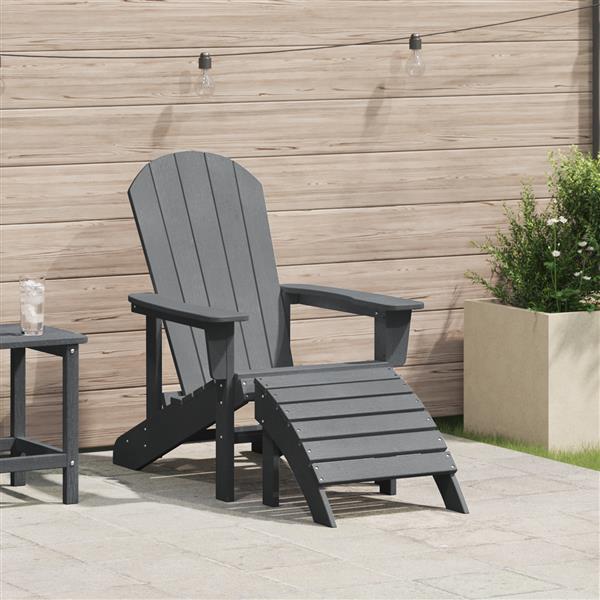 Grote foto vidaxl adirondack ligbed met voetsteun lichtgrijs hdpe tuin en terras tuinmeubelen