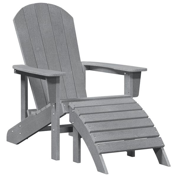 Grote foto vidaxl adirondack ligbed met voetsteun lichtgrijs hdpe tuin en terras tuinmeubelen