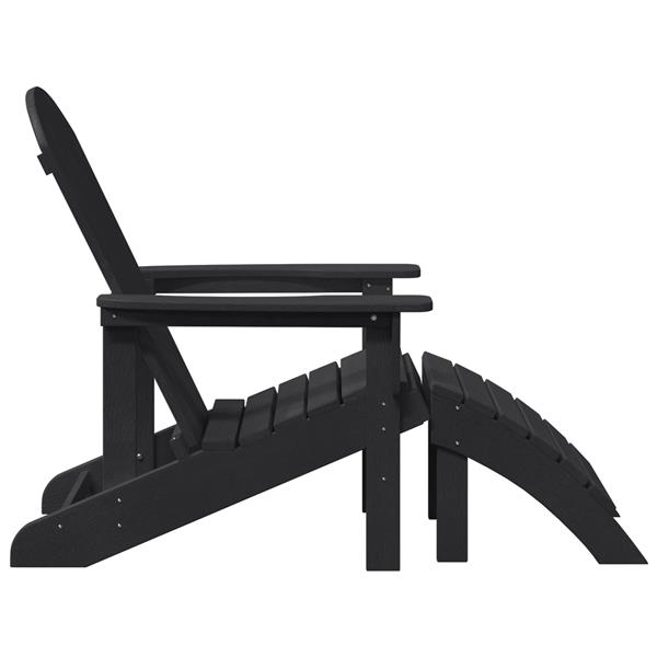 Grote foto vidaxl ligbed adirondack met voetsteun zwart hdpe tuin en terras tuinmeubelen