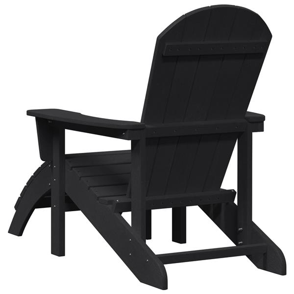 Grote foto vidaxl ligbed adirondack met voetsteun zwart hdpe tuin en terras tuinmeubelen