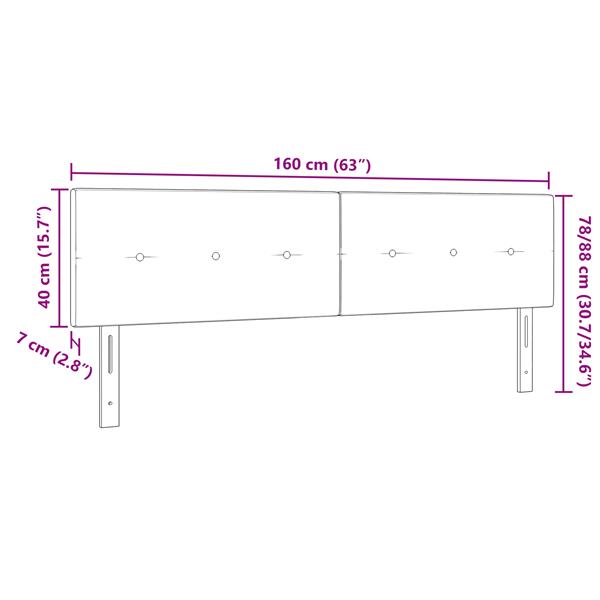 Grote foto vidaxl hoofdbord met knopen 160 cm stof zwart antiek en kunst stoelen en banken