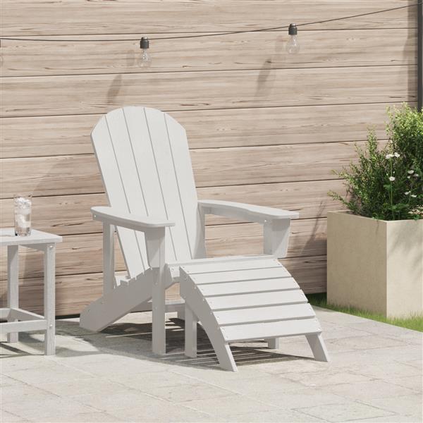 Grote foto vidaxl ligbed adirondack met voetsteun wit hdpe tuin en terras tuinmeubelen