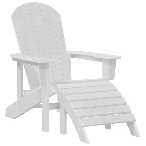 Grote foto vidaxl ligbed adirondack met voetsteun wit hdpe tuin en terras tuinmeubelen