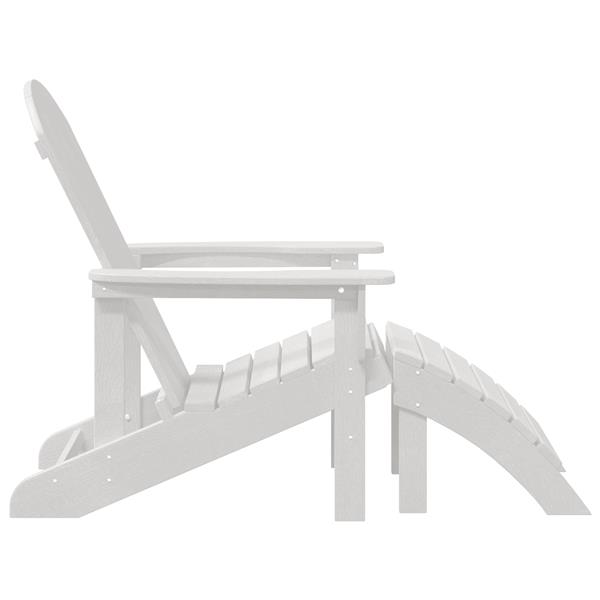 Grote foto vidaxl ligbed adirondack met voetsteun wit hdpe tuin en terras tuinmeubelen