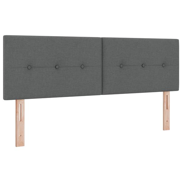 Grote foto vidaxl hoofdbord met knopen 160 cm stof donkergrijs antiek en kunst stoelen en banken