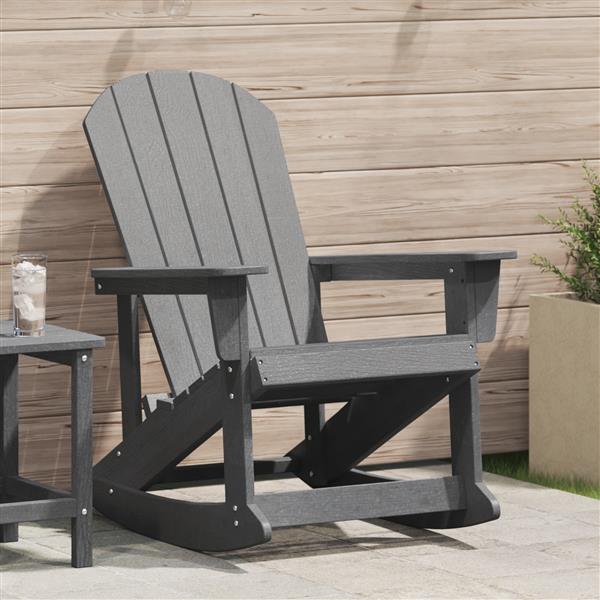 Grote foto vidaxl adirondack schommelstoel lichtgrijs 73 5x92x90 cm hdpe tuin en terras tuinmeubelen