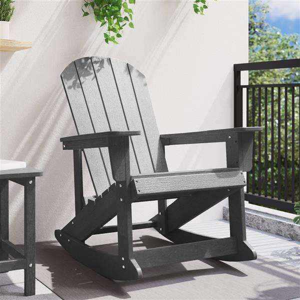 Grote foto vidaxl adirondack schommelstoel lichtgrijs 73 5x92x90 cm hdpe tuin en terras tuinmeubelen