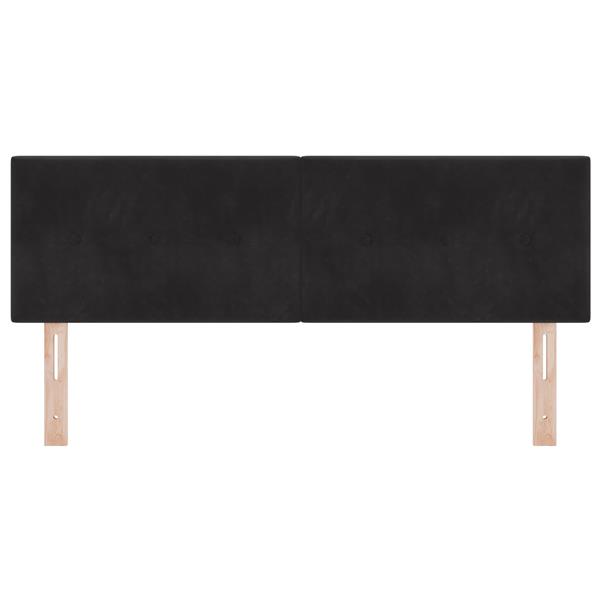 Grote foto vidaxl hoofdbord met knopen 140 cm fluweel zwart antiek en kunst stoelen en banken