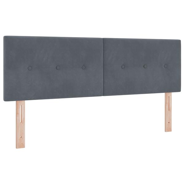 Grote foto vidaxl hoofdbord met knopen 140 cm fluweel donkergrijs antiek en kunst stoelen en banken