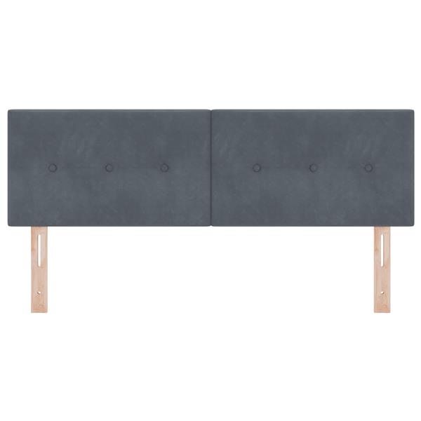 Grote foto vidaxl hoofdbord met knopen 140 cm fluweel donkergrijs antiek en kunst stoelen en banken