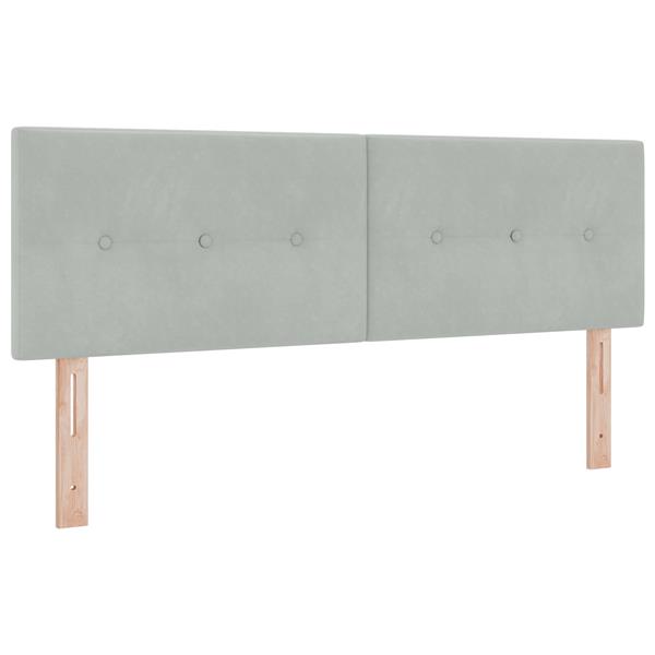 Grote foto vidaxl hoofdbord met knopen 140 cm fluweel lichtgrijs antiek en kunst stoelen en banken