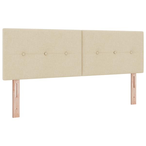 Grote foto vidaxl hoofdbord met knopen 140 cm stof cr mekleurig antiek en kunst stoelen en banken
