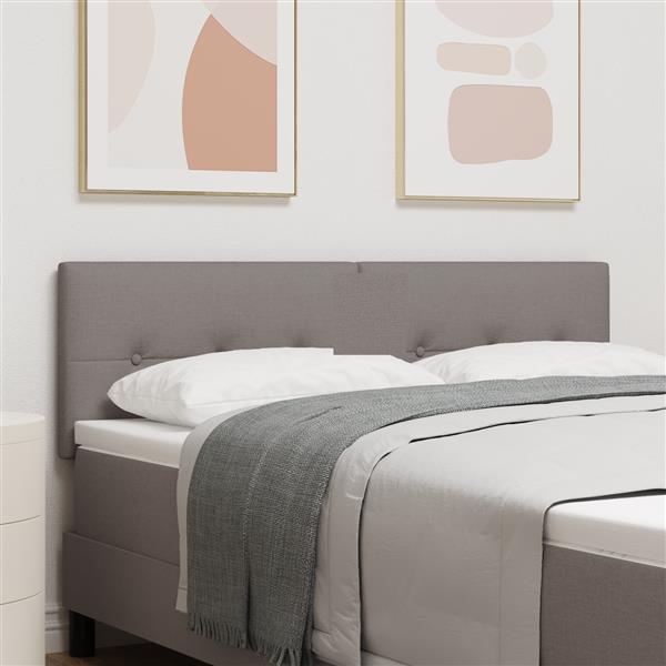 Grote foto vidaxl hoofdbord met knopen 140 cm stof taupe antiek en kunst stoelen en banken