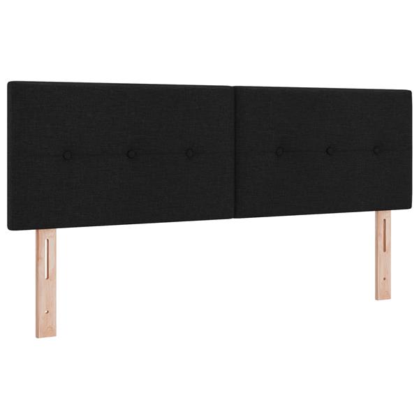 Grote foto vidaxl hoofdbord met knopen 140 cm stof zwart antiek en kunst stoelen en banken