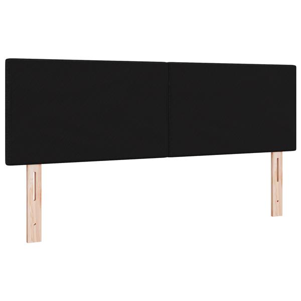 Grote foto vidaxl hoofdbord met knopen 140 cm stof zwart antiek en kunst stoelen en banken