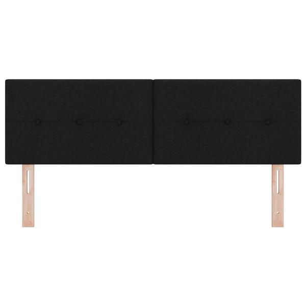Grote foto vidaxl hoofdbord met knopen 140 cm stof zwart antiek en kunst stoelen en banken