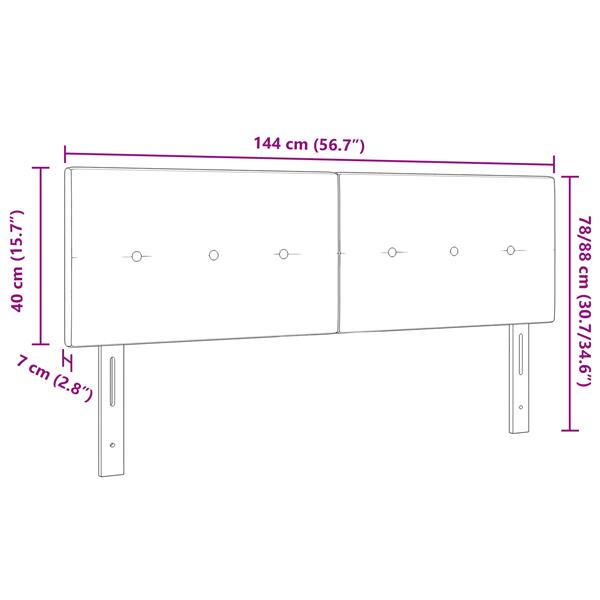 Grote foto vidaxl hoofdbord met knopen 140 cm stof zwart antiek en kunst stoelen en banken
