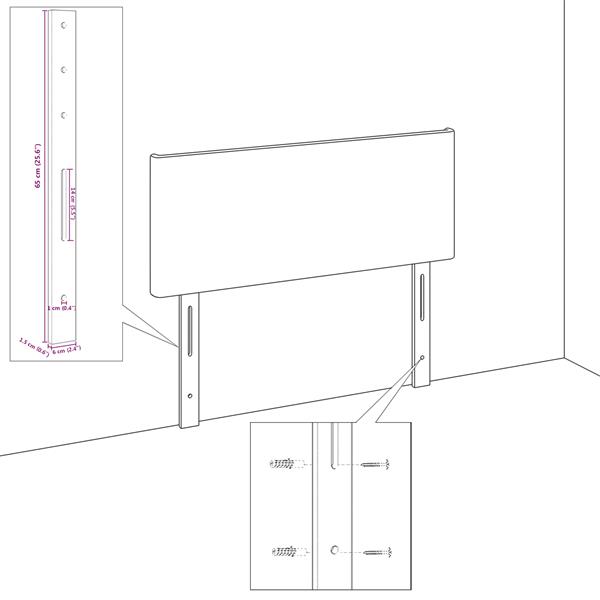 Grote foto vidaxl hoofdbord met knopen 140 cm stof zwart antiek en kunst stoelen en banken