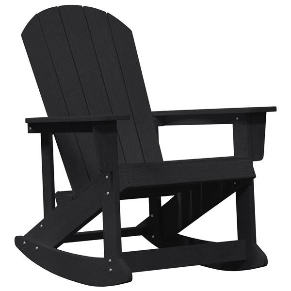 Grote foto vidaxl adirondack schommelstoel zwart 73 5x92x90 cm hdpe tuin en terras tuinmeubelen