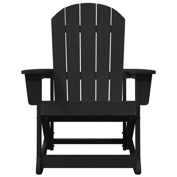 Grote foto vidaxl adirondack schommelstoel zwart 73 5x92x90 cm hdpe tuin en terras tuinmeubelen