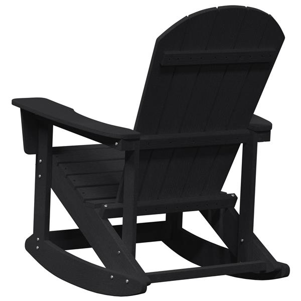 Grote foto vidaxl adirondack schommelstoel zwart 73 5x92x90 cm hdpe tuin en terras tuinmeubelen