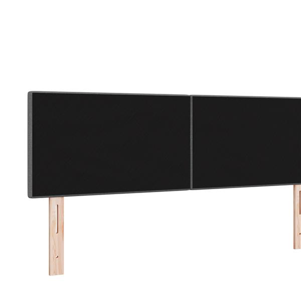 Grote foto vidaxl hoofdbord met knopen 140 cm stof donkergrijs antiek en kunst stoelen en banken