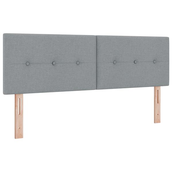 Grote foto vidaxl hoofdbord met knopen 140 cm stof lichtgrijs antiek en kunst stoelen en banken