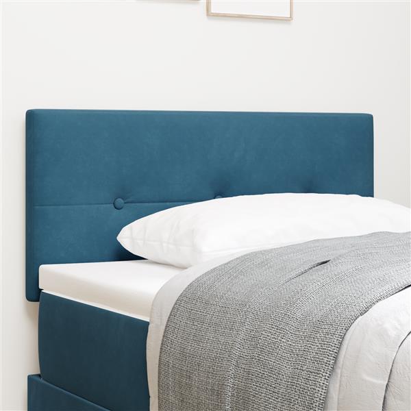 Grote foto vidaxl hoofdbord met knopen 100 cm fluweel donkerblauw antiek en kunst stoelen en banken