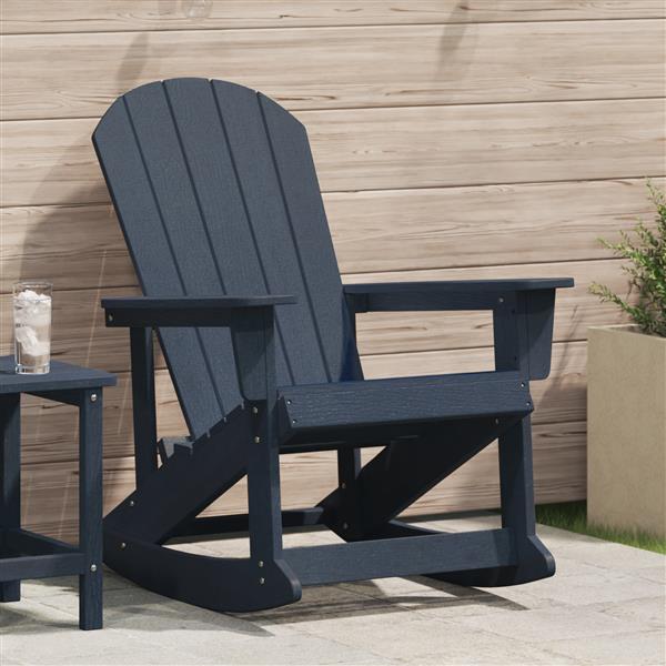 Grote foto vidaxl adirondack schommelstoel marineblauw 73 5x92x90 cm van hdpe tuin en terras tuinmeubelen