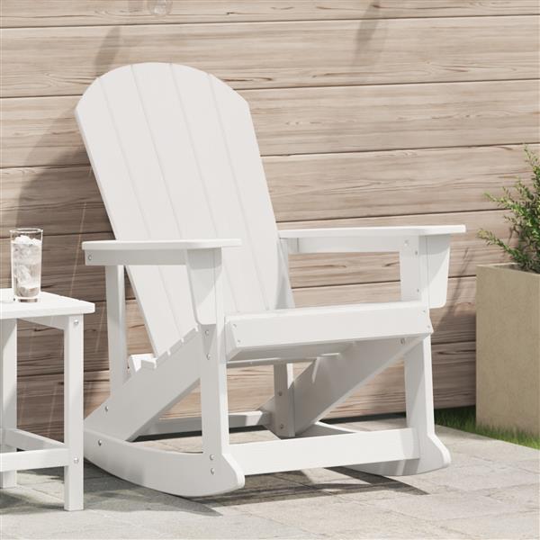 Grote foto vidaxl adirondack schommelstoel wit 73 5x92x90 cm hdpe tuin en terras tuinmeubelen