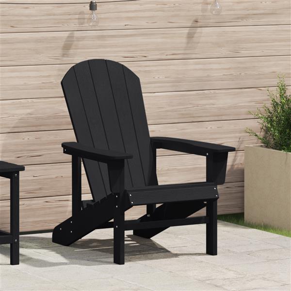 Grote foto vidaxl ligbed adirondack zwart 74x82x91 cm hdpe tuin en terras tuinmeubelen