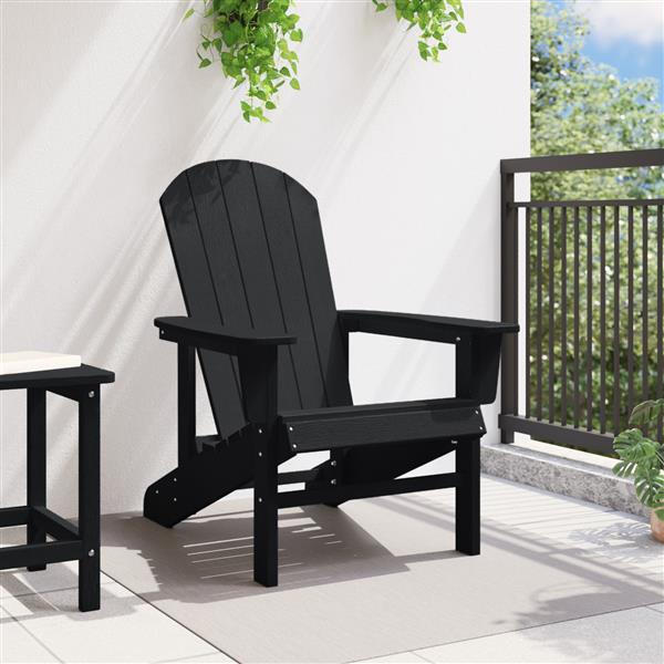 Grote foto vidaxl ligbed adirondack zwart 74x82x91 cm hdpe tuin en terras tuinmeubelen