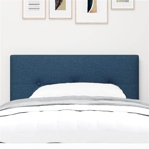 Grote foto vidaxl hoofdbord met knopen 90 cm stof blauw antiek en kunst stoelen en banken