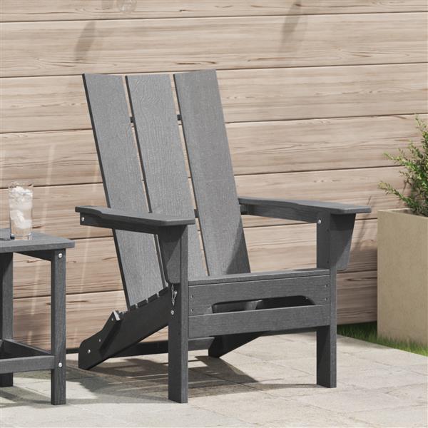 Grote foto vidaxl vouwbare adirondack stoel lichtgrijs 74 5x80 5x90 cm hdpe tuin en terras tuinmeubelen