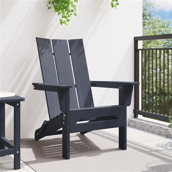 Grote foto vidaxl vouw adirondack stoel marineblauw 74 5x80 5x90 cm hdpe tuin en terras tuinmeubelen