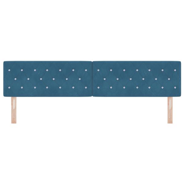 Grote foto vidaxl hoofdbord met kristallen knopen 200 cm fluweel donkerblauw antiek en kunst stoelen en banken