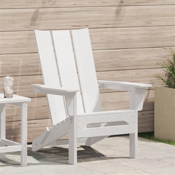 Grote foto vidaxl vouw adirondack stoel wit 74 5x80 5x90 cm hdpe tuin en terras tuinmeubelen