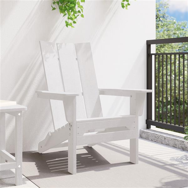 Grote foto vidaxl vouw adirondack stoel wit 74 5x80 5x90 cm hdpe tuin en terras tuinmeubelen