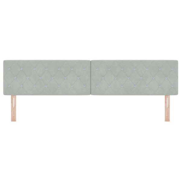 Grote foto vidaxl hoofdbord met kristallen knopen 200 cm fluweel lichtgrijs antiek en kunst stoelen en banken