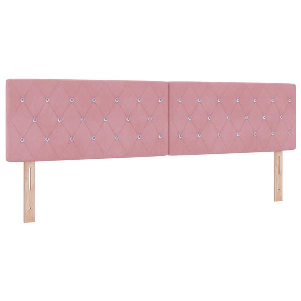 Grote foto vidaxl hoofdbord met kristallen knopen 180 cm fluweel roze antiek en kunst stoelen en banken