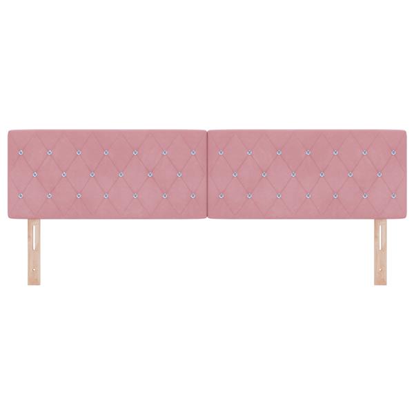 Grote foto vidaxl hoofdbord met kristallen knopen 180 cm fluweel roze antiek en kunst stoelen en banken