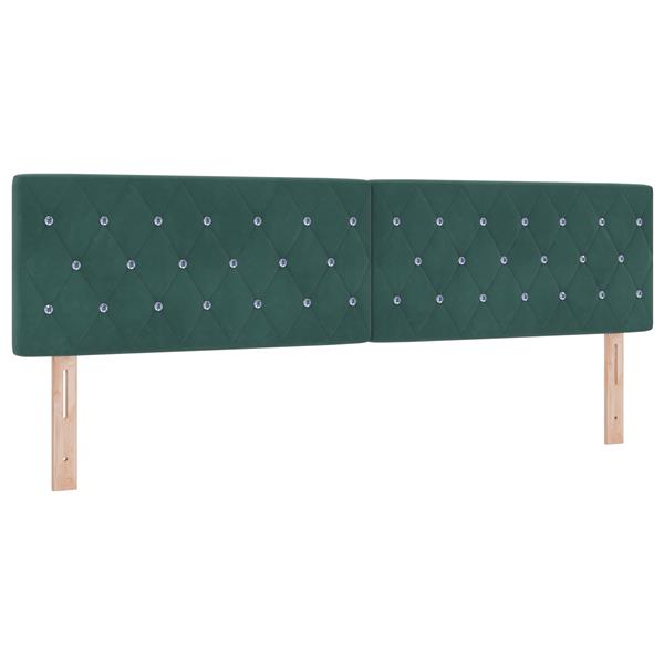 Grote foto vidaxl hoofdbord met kristallen knopen 180 cm fluweel donkergroen antiek en kunst stoelen en banken