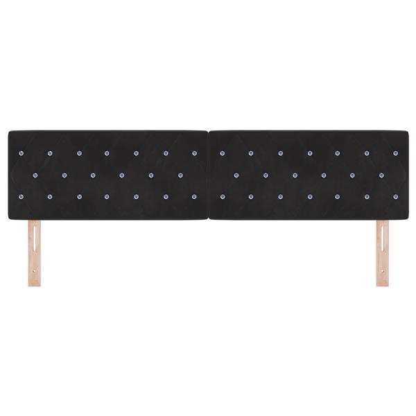 Grote foto vidaxl hoofdbord met kristallen knopen 180 cm fluweel zwart antiek en kunst stoelen en banken