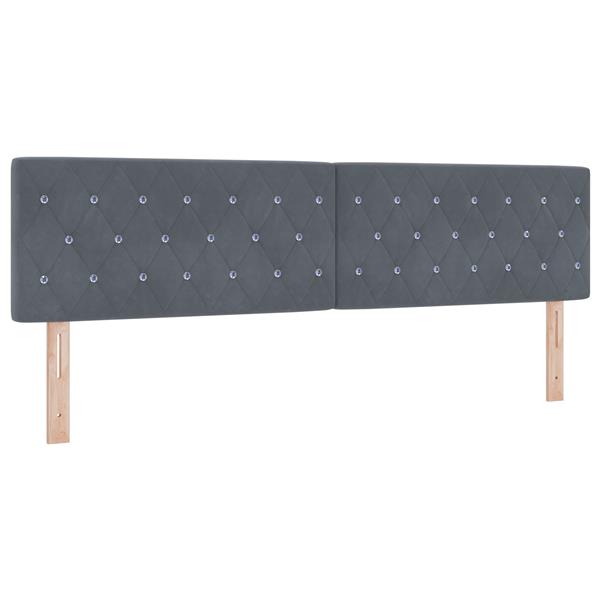 Grote foto vidaxl hoofdbord met kristallen knopen 180 cm fluweel donkergrijs antiek en kunst stoelen en banken