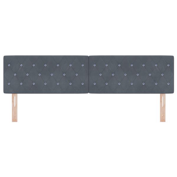 Grote foto vidaxl hoofdbord met kristallen knopen 180 cm fluweel donkergrijs antiek en kunst stoelen en banken