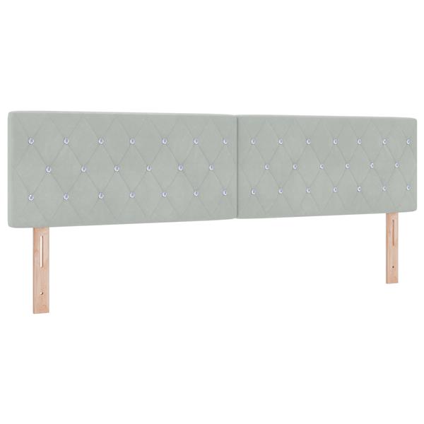Grote foto vidaxl hoofdbord met kristallen knopen 180 cm fluweel lichtgrijs antiek en kunst stoelen en banken
