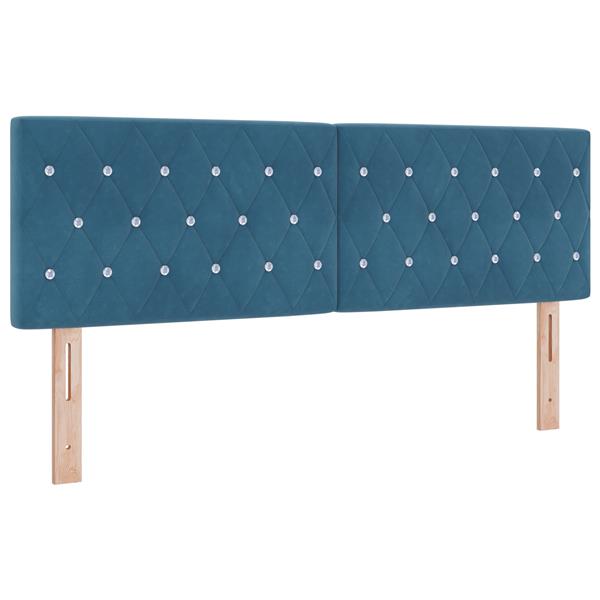 Grote foto vidaxl hoofdbord met kristallen knopen 160 cm fluweel donkerblauw antiek en kunst stoelen en banken