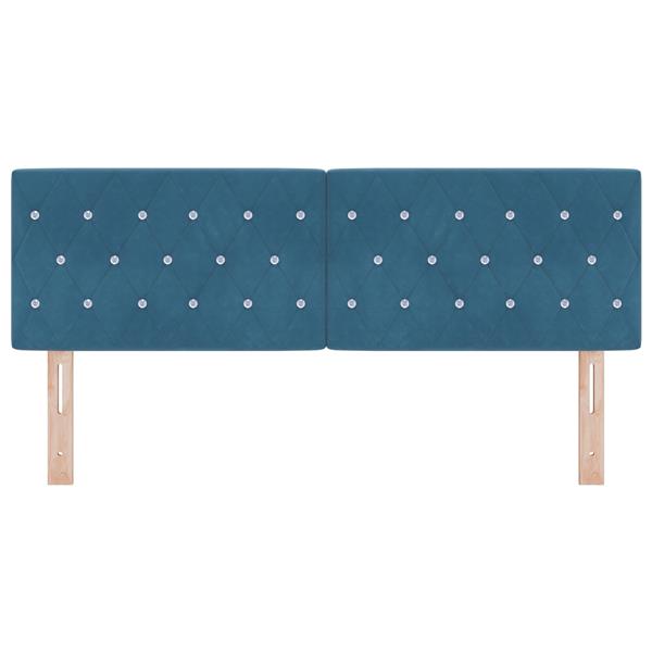 Grote foto vidaxl hoofdbord met kristallen knopen 160 cm fluweel donkerblauw antiek en kunst stoelen en banken