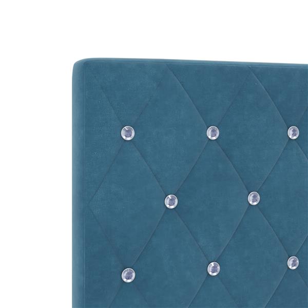 Grote foto vidaxl hoofdbord met kristallen knopen 160 cm fluweel donkerblauw antiek en kunst stoelen en banken