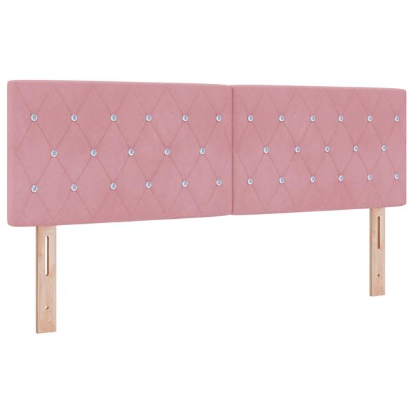 Grote foto vidaxl hoofdbord met kristallen knopen 140 cm fluweel roze antiek en kunst stoelen en banken